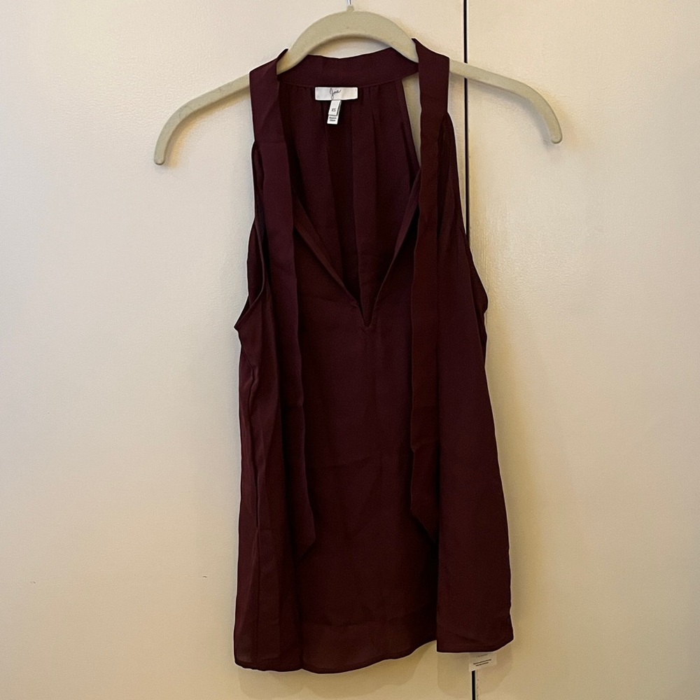 Joie Deep Burgundy Sleeveless Blouse